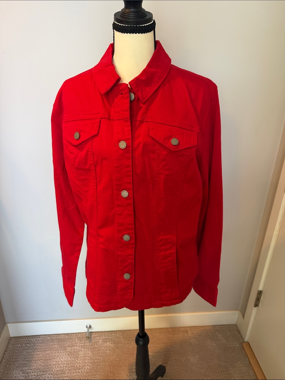 Gorgeous red Charter Club denim jacket never worn with tags. Sizes XXL